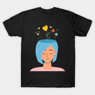 Woman With Flowers On Her Head T-Shirt